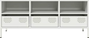 vidaXL vidaXL Szafka RTV, biała, 101,5x39x43,5 cm, stal walcowana na zimno 4