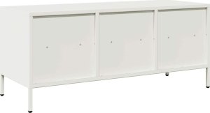 vidaXL vidaXL Szafka RTV, biała, 101,5x39x43,5 cm, stal walcowana na zimno 7