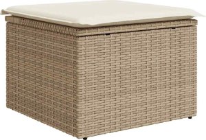 vidaXL vidaXL 9-cz. zestaw mebli ogrodowych z poduszkami, beżowy, polirattan 7