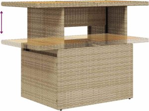 vidaXL vidaXL 11-cz. zestaw mebli ogrodowych z poduszkami, beżowy, polirattan 7