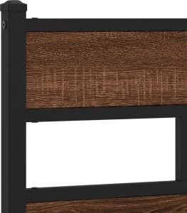 vidaXL Metalowa rama łóżka, bez materaca, brązowy dąb, 200x200 cm 8