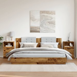 vidaXL vidaXL Szafki nocne, 2 szt., stare drewno, 40x36x65 cm 4