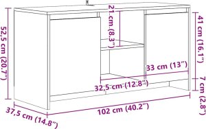 vidaXL Szafka pod TV, stare drewno, 102x37,5x52,5 cm 10