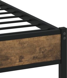 vidaXL vidaXL Metalowa rama łóżka, bez materaca, przydymiony dąb, 75x190 cm 7