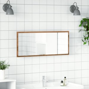 Lustro vidaXL Lustro łazienkowe z LED, dąb artisan, 100x8,5x37 cm 4