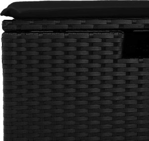 vidaXL 6-cz. zestaw mebli ogrodowych z poduszkami, czarny polirattan 11