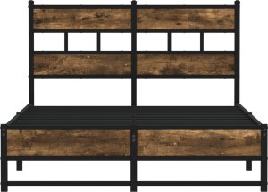 vidaXL vidaXL Metalowa rama łóżka, bez materaca, przydymiony dąb, 120x200 cm 4