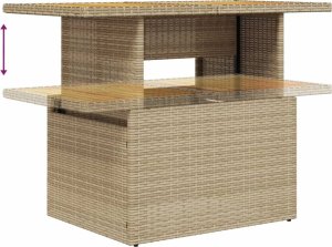 vidaXL vidaXL 9-cz. zestaw mebli ogrodowych z poduszkami, beżowy, polirattan 10