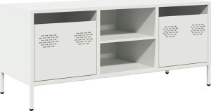 vidaXL vidaXL Szafka RTV, biała, 101,5x39x43,5 cm, stal walcowana na zimno 2