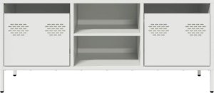 vidaXL vidaXL Szafka RTV, biała, 101,5x39x43,5 cm, stal walcowana na zimno 4