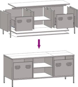 vidaXL vidaXL Szafka RTV, biała, 101,5x39x43,5 cm, stal walcowana na zimno 9