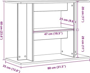 vidaXL vidaXL Szafka pod akwarium, dąb artisan, 80x35x60 cm 9