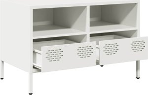 vidaXL vidaXL Szafka RTV, biała, 68x39x43,5 cm, stal walcowana na zimno 4