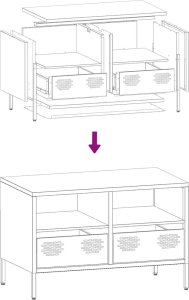 vidaXL vidaXL Szafka RTV, biała, 68x39x43,5 cm, stal walcowana na zimno 10