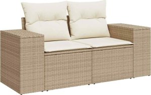 vidaXL vidaXL 7-cz. zestaw wypoczynkowy do ogrodu, z poduszkami, beżowy 3