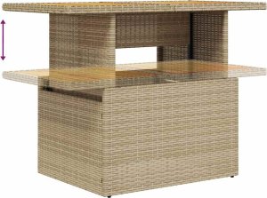 vidaXL vidaXL 9-cz. zestaw mebli ogrodowych z poduszkami, beżowy, polirattan 10