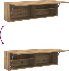 vidaXL vidaXL Wisząca szafka łazienkowa, dąb artisan, 100x25x30 cm 8