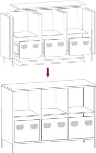 vidaXL Szafka, biała, 101,5x39x73,5 cm, stal walcowana na zimno 11