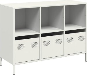 vidaXL Szafka, biała, 101,5x39x73,5 cm, stal walcowana na zimno 2