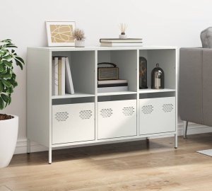 vidaXL Szafka, biała, 101,5x39x73,5 cm, stal walcowana na zimno 3