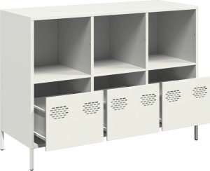 vidaXL Szafka, biała, 101,5x39x73,5 cm, stal walcowana na zimno 4