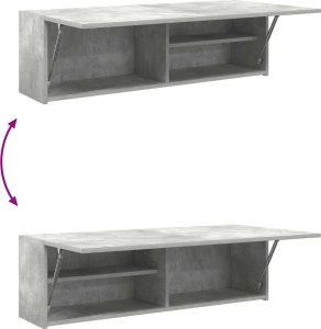 vidaXL Wisząca szafka łazienkowa, szarość betonu, 100x25x30 cm 8