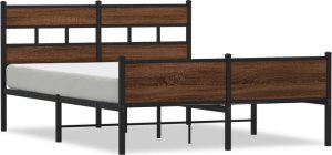 vidaXL Łóżko bez materaca, brązowy dąb, 150x200 cm 2