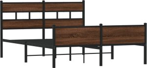 vidaXL Łóżko bez materaca, brązowy dąb, 150x200 cm 3