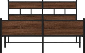 vidaXL Łóżko bez materaca, brązowy dąb, 150x200 cm 4