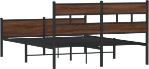 vidaXL Łóżko bez materaca, brązowy dąb, 150x200 cm 6