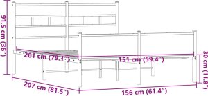 vidaXL Łóżko bez materaca, brązowy dąb, 150x200 cm 9