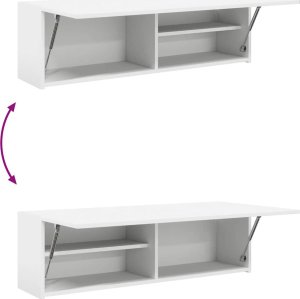 vidaXL Wisząca szafka łazienkowa, biała, 100x25x30 cm 8