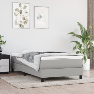 vidaXL VidaXL Pocket Spring Bed Mattress Light Gray 39.4"x74.8"x7.9" Twin Fabric 1