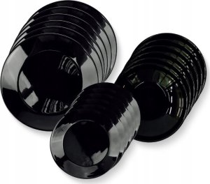 Karl Hausmann SERWIS OBIADOWY ZESTAW TALERZY CZARNY NA 6 OSÓB SONIA FESTA ITALIA SZKŁO 2