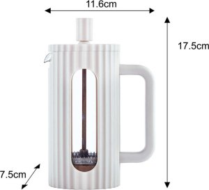 Klausberg ZAPARZACZ TŁOKOWY DO KAWY/HERBATY Z 350ml KLAUSBERG KB-7743 BIAŁY 3