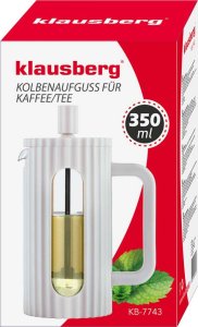 Klausberg ZAPARZACZ TŁOKOWY DO KAWY/HERBATY Z 350ml KLAUSBERG KB-7743 BIAŁY 9