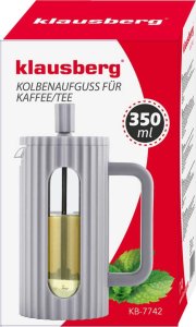 Klausberg ZAPARZACZ TŁOKOWY DO KAWY/HERBATY Z 350ml KLAUSBERG KB-7742 SZARY 11