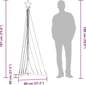 Lampki choinkowe vidaXL Lampki choinkowe, 339 niebieskich LED, 187 cm 12