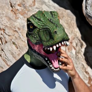 Mikamax Maska Lateksowa Głowa Dinozaura, Kostium Uniwersalny 3