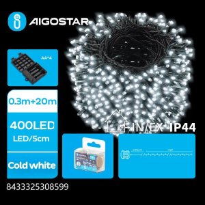 Lampki choinkowe Aigostar  Lampki choinkowe 400 led na baterie 4AA  20 m zimne Lampki choinkowe 400 led na baterie 4AA  20 m zimne 1