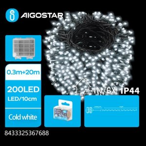 Lampki choinkowe Aigostar  Lampki choinkowe 200led na 4 baterie AA 20 m zimne Lampki choinkowe 200led na 4 baterie AA 20 m zimne 1