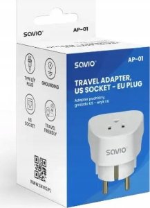 Savio Adapter podróżny AP-01, gniazdo US – wtyk EU 4