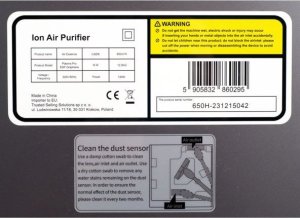 Oczyszczacz powietrza Air Essence Grafenowy oczyszczacz powietrza Air Essence Plasma ESP Smart, ~80m2, sterylizator UVA, UVC 15