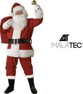 Malatec Święty Mikołaj Strój kostium Pasek Czapka Broda Worek na prezenty 2
