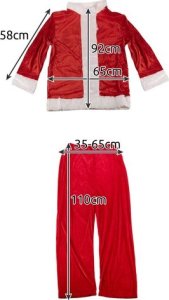 Malatec Święty Mikołaj Strój kostium Pasek Czapka Broda Worek na prezenty 3