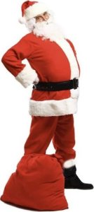 Malatec Święty Mikołaj Strój kostium Pasek Czapka Broda Worek na prezenty 4