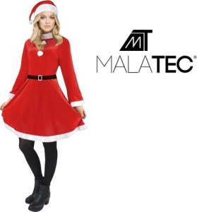 Malatec Kostium Pani Mikołajowa Śnieżynka Sukienka, czapka, pasek, Strój 2