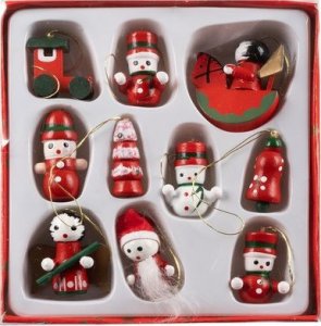 Ruhhy Bombki zawieszki choinkowe drewniane 10 szt. Ozdoby na choinkę 3