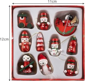 Ruhhy Bombki zawieszki choinkowe drewniane 10 szt. Ozdoby na choinkę 4