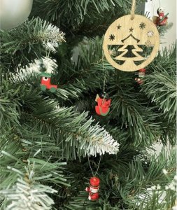 Ruhhy Bombki zawieszki choinkowe drewniane 10 szt. Ozdoby na choinkę 8